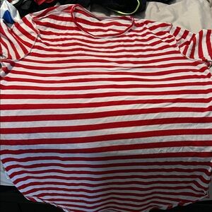 Red and White Striped  Shirt
